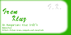 iren kluz business card